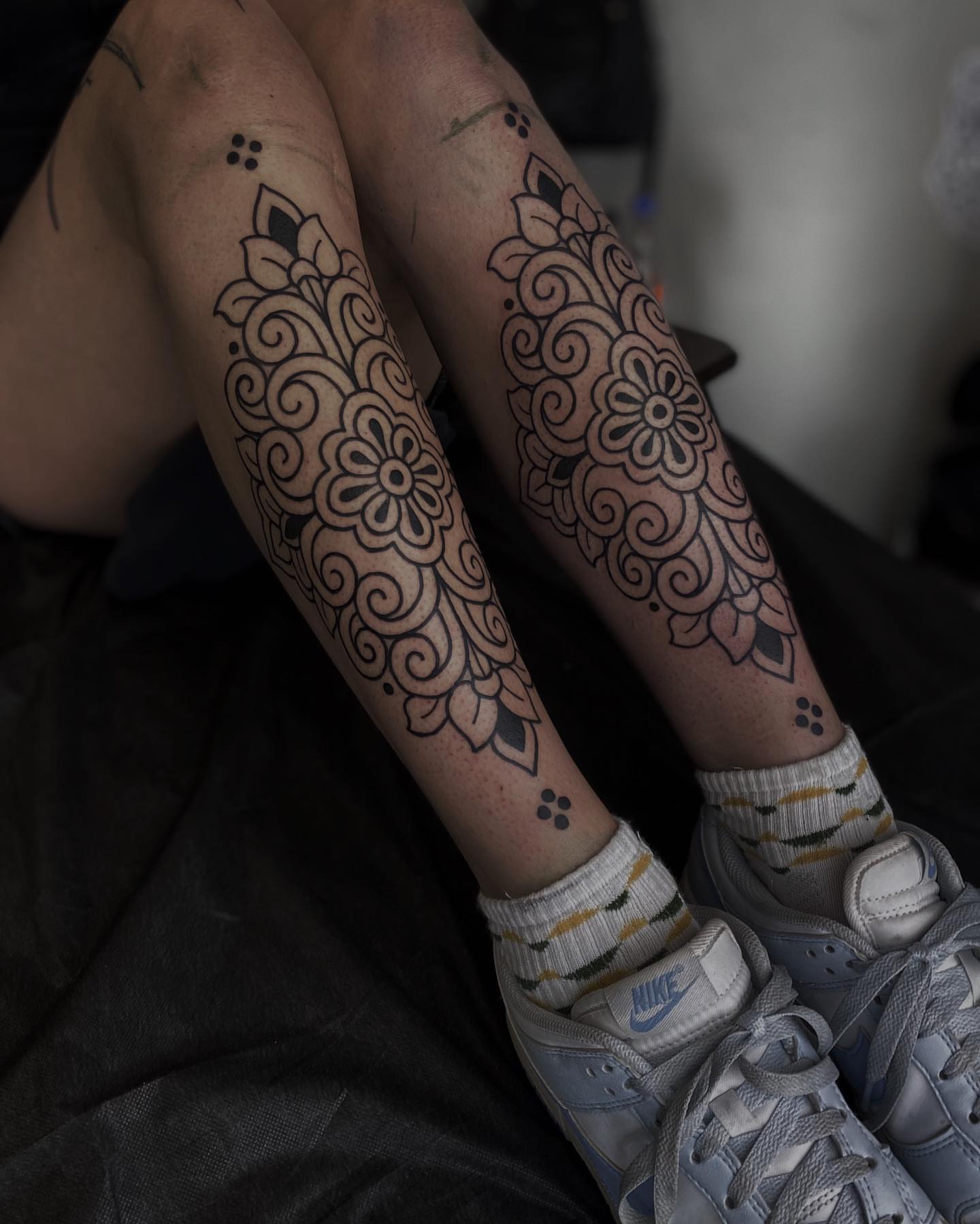 Tattoo by @veronicamussertattoo — dotwork, ornamental