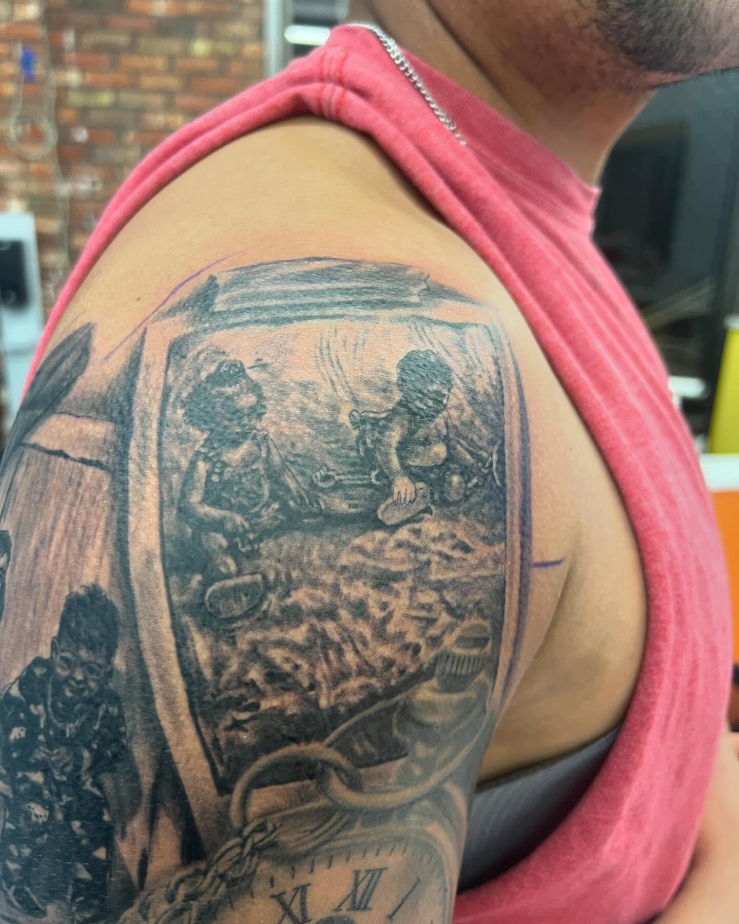 Tattoo by @kristyrvs — black_and_grey, realism