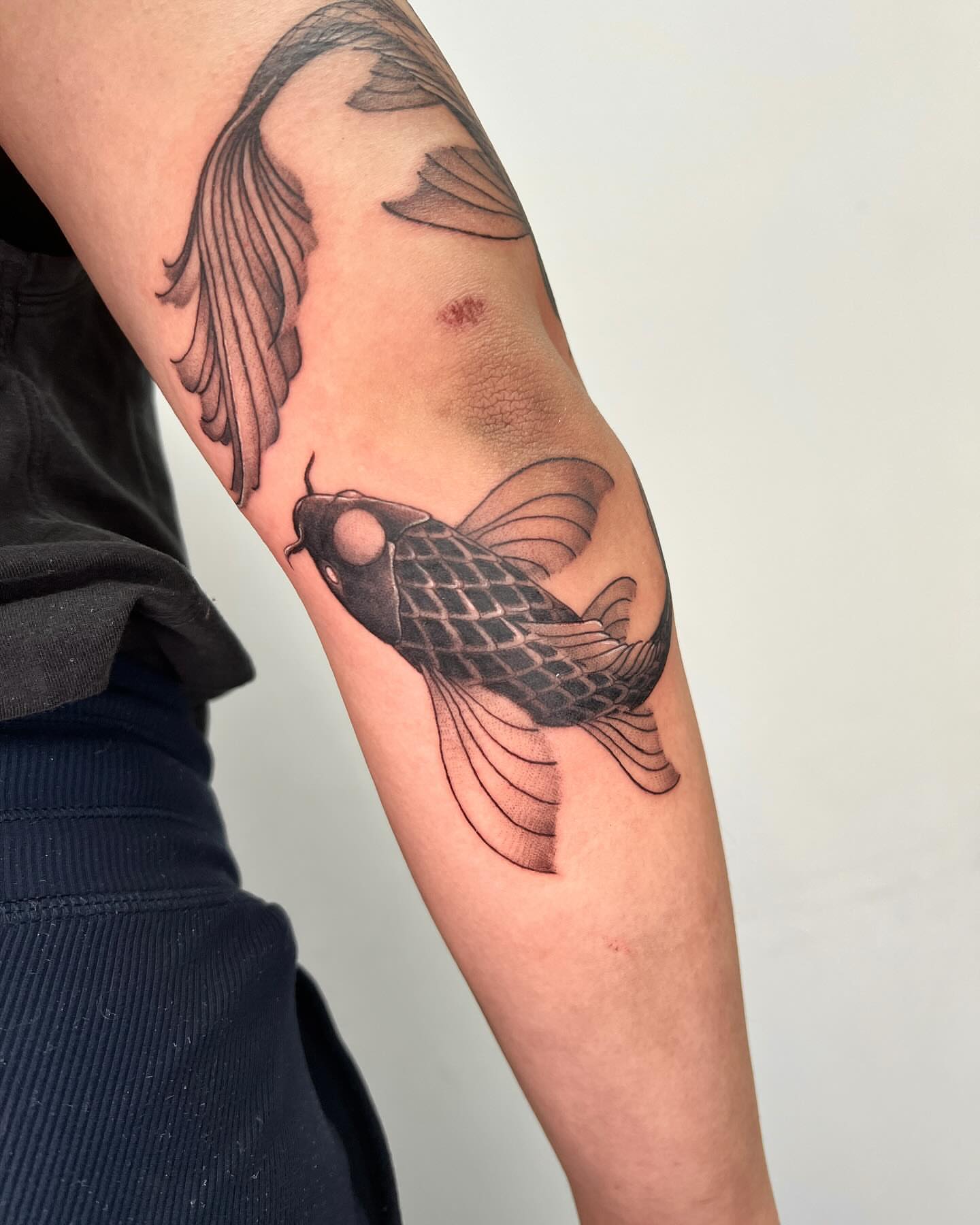 Tattoo by @dcvern_ink — black_and_grey