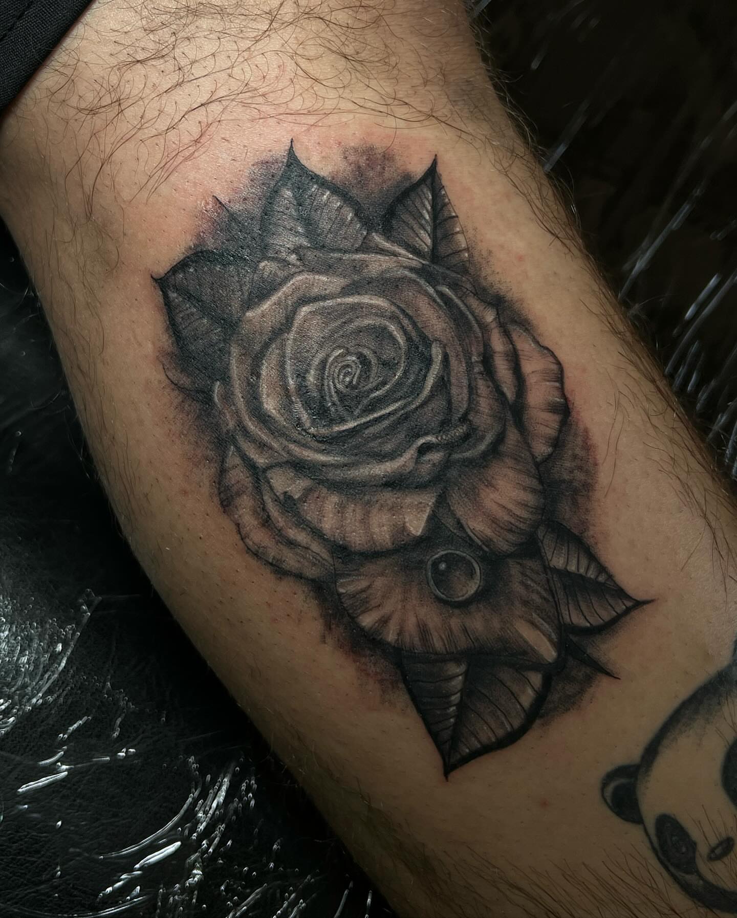 Rose realism tattoo on the forearm by josselyn ☪︎