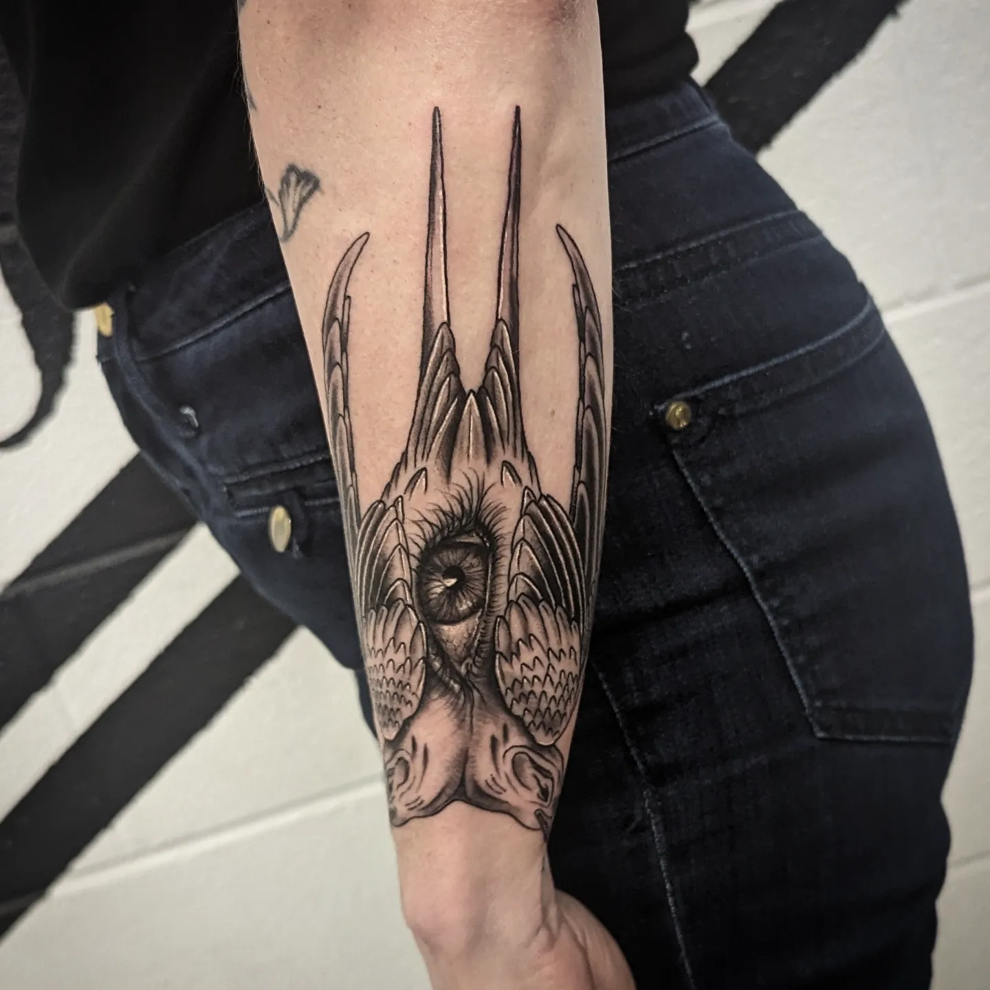 Tattoo by @krystamctattoos111 — black_and_grey, realism