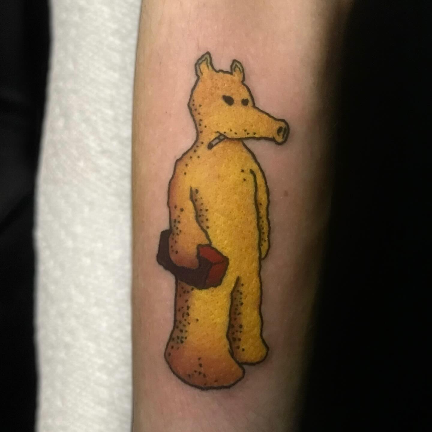Bear dotwork tattoo on the forearm by Brian Diaz