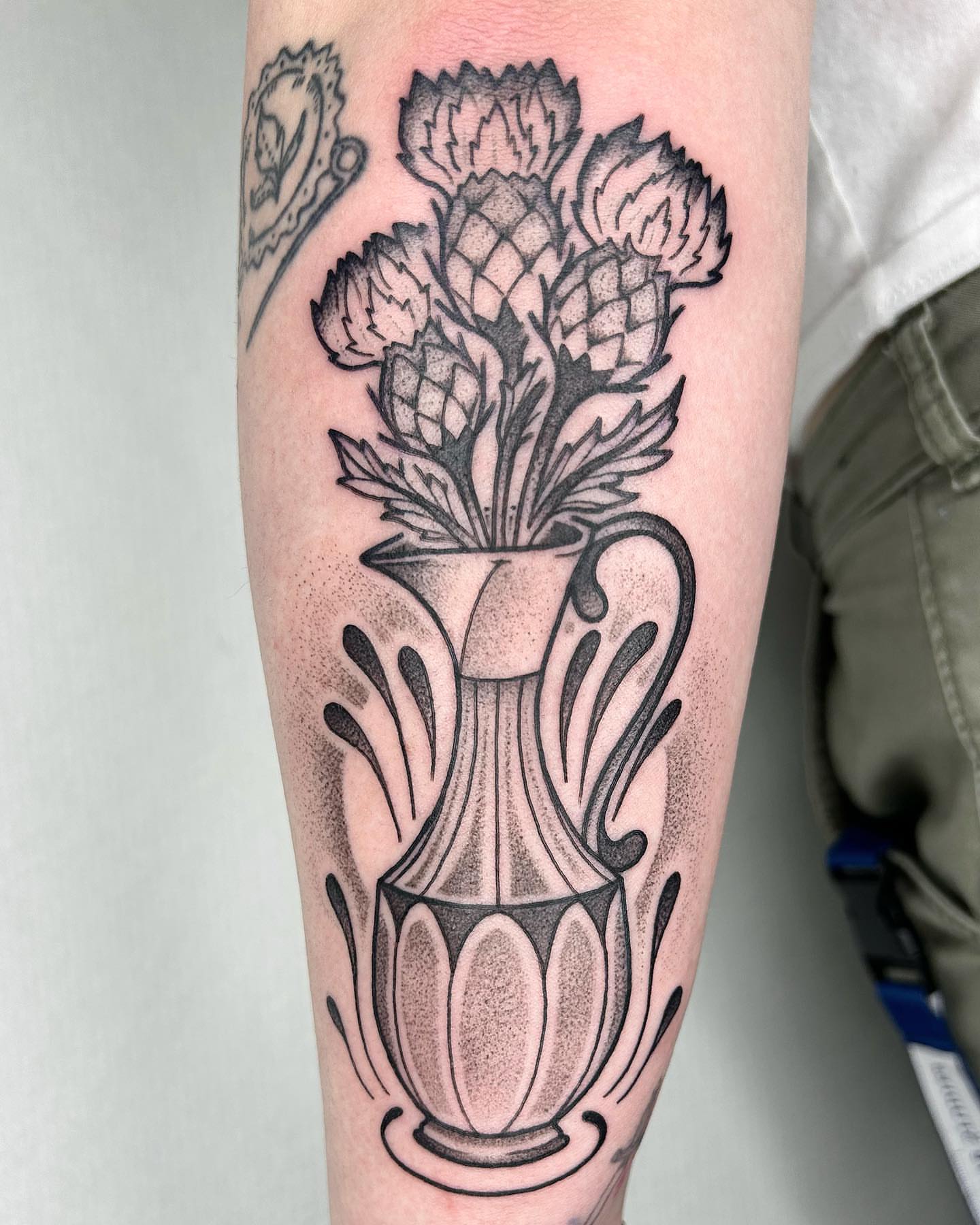 Tattoo by @cicadanymph — dotwork, black_and_grey