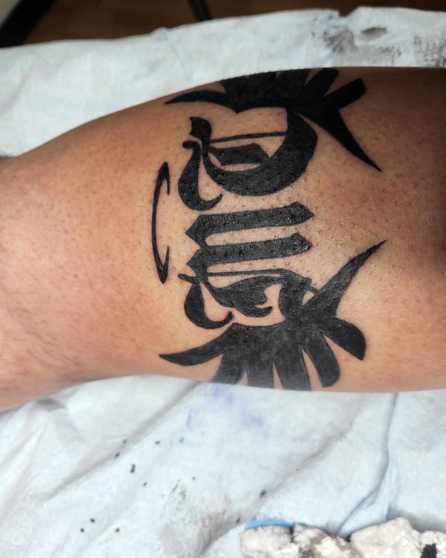 Tattoo by @jamesdamoreart — lettering_script
