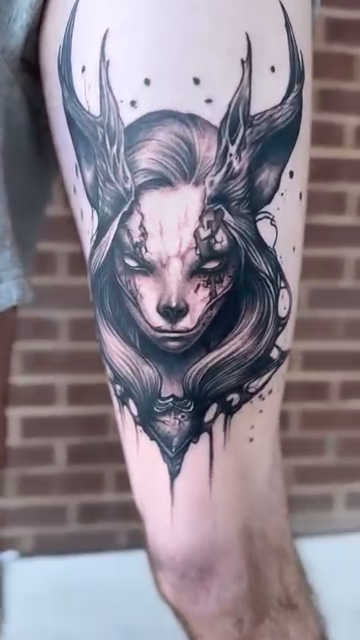 Tattoo by @gallant_tattoos — dark_realism, black_and_grey