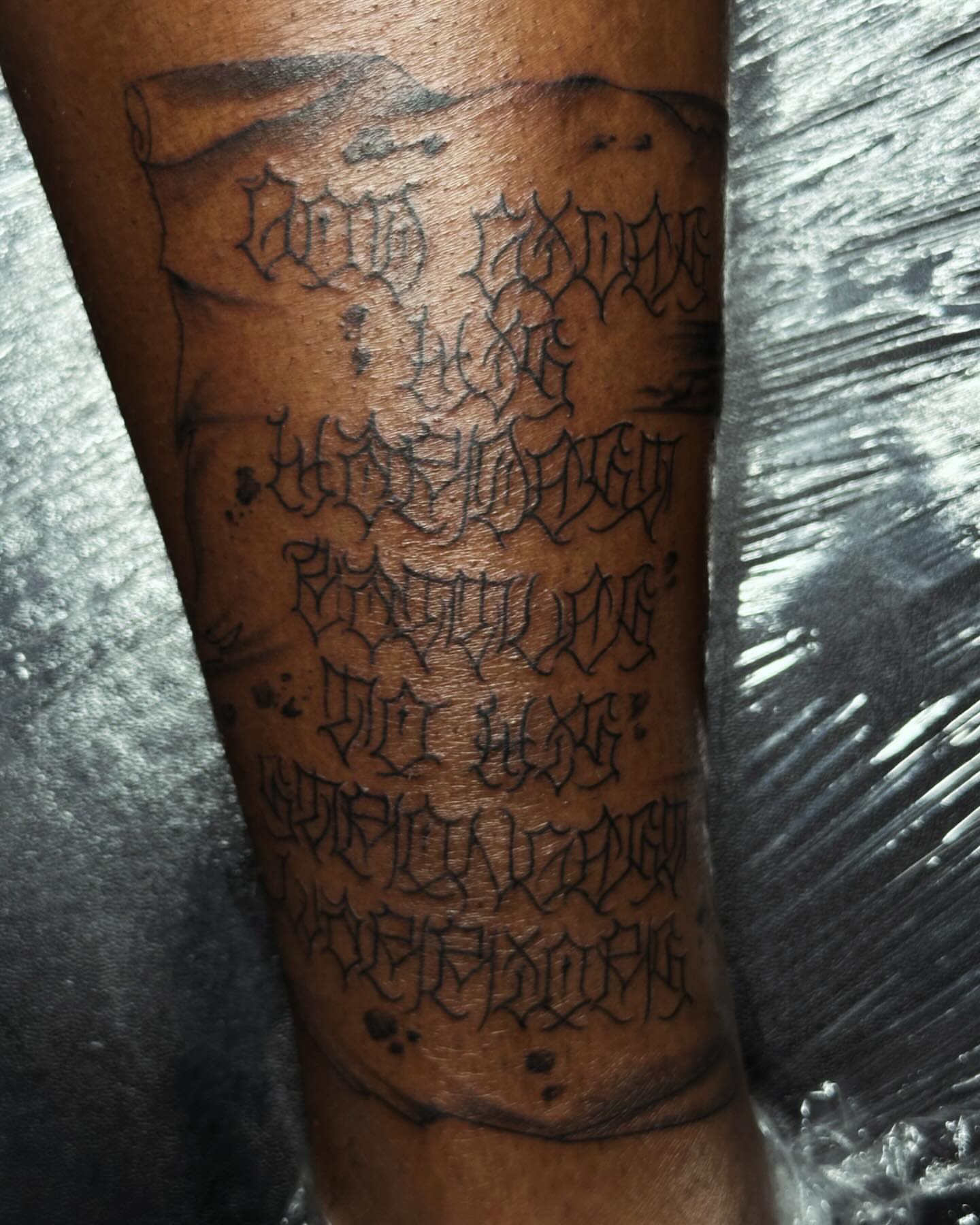Tattoo by @immaculata_tattoo — lettering_script