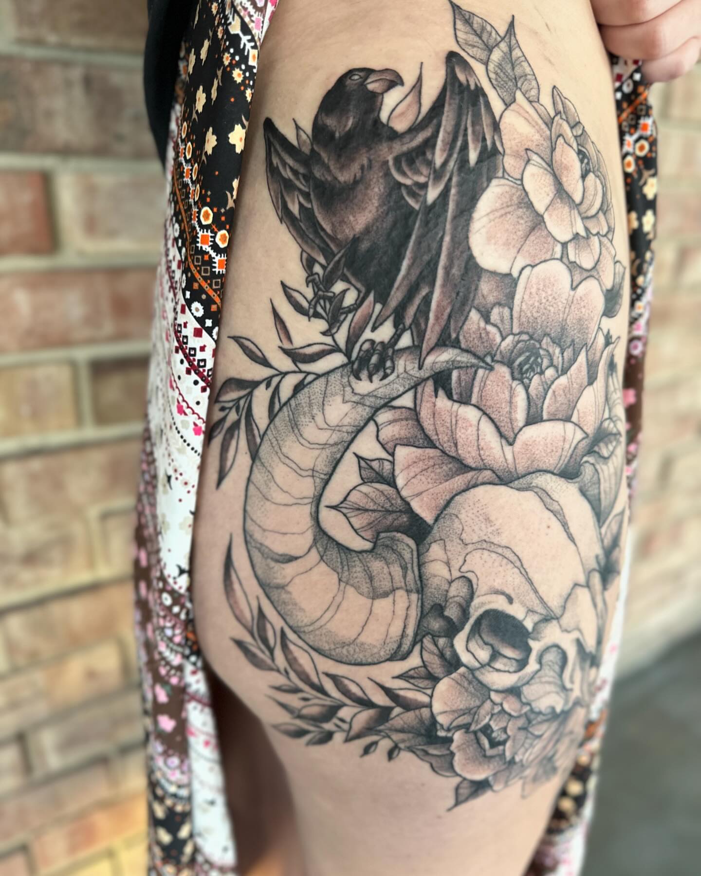 Tattoo by @boo_tomahawk — dotwork, black_and_grey