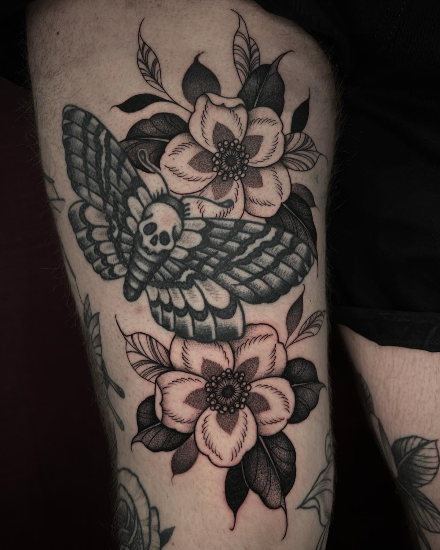 Tattoo by @caitybugink โ american_traditional, black_and_grey