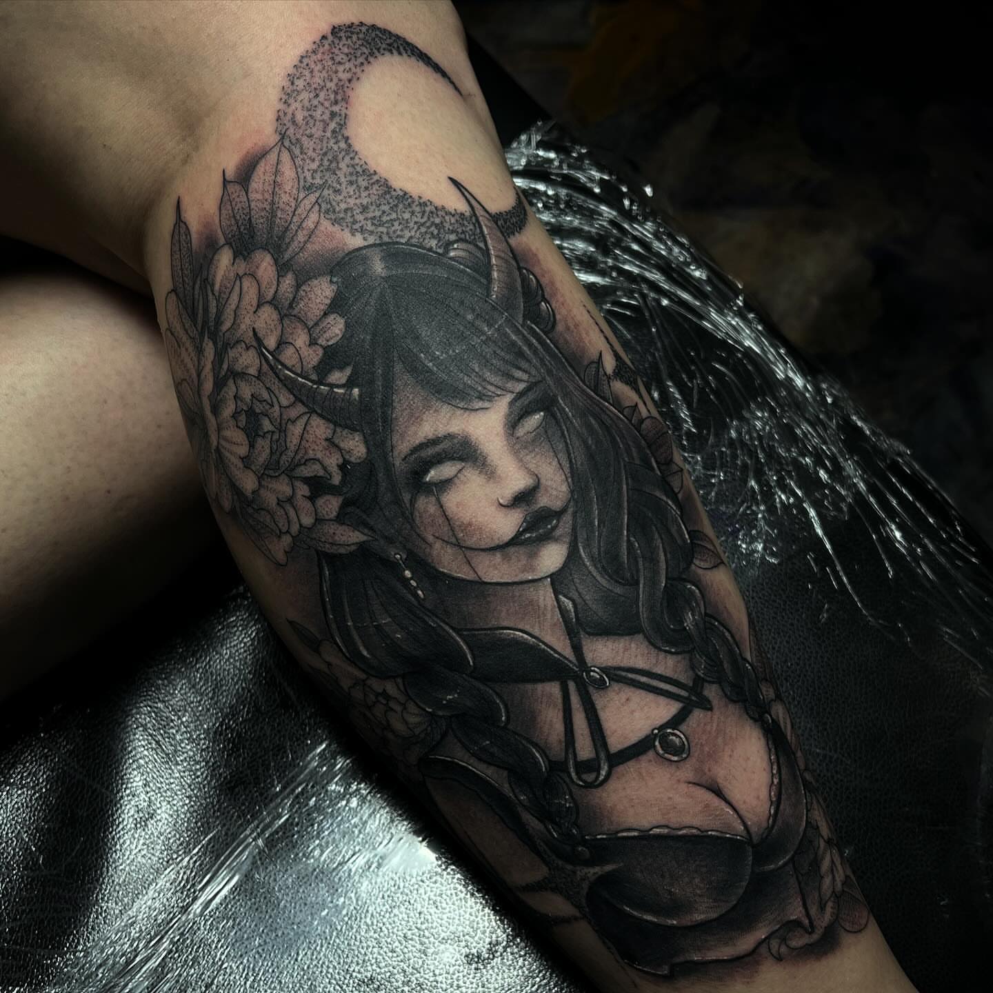 Tattoo by @_keags_the_meags_tattoos_ — dotwork, dark_realism