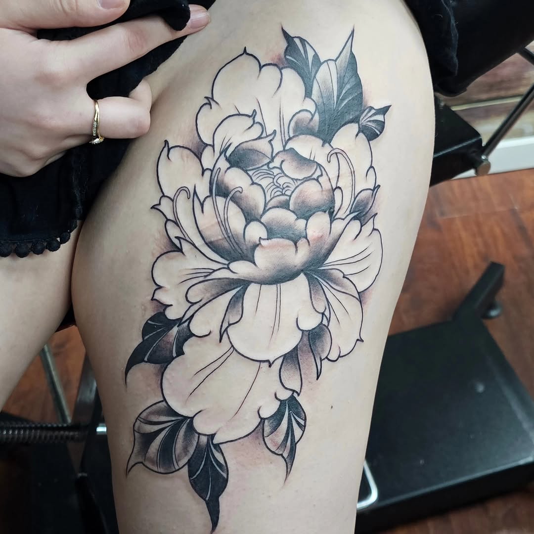 Tattoo by @chief_greytones — japanese_irezumi, black_and_grey