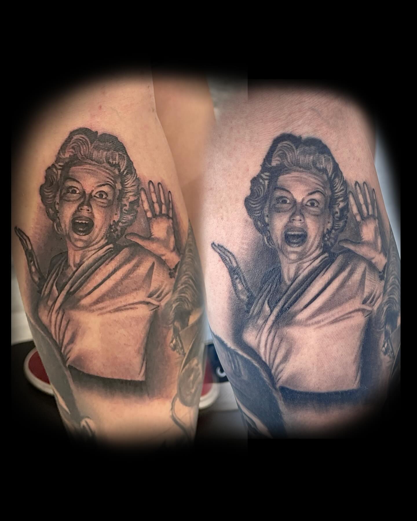 Tattoo by @ianvansart — black_and_grey