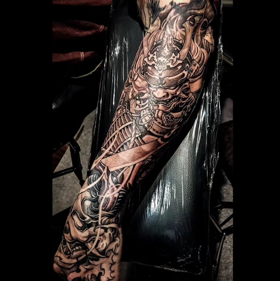 Tattoo by @artofsteve — japanese_irezumi, black_and_grey