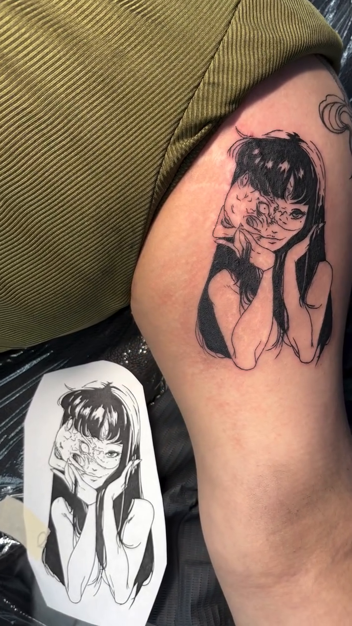 Girl with mask illustrative tattoo by πΈππππ¦π£ππΈ