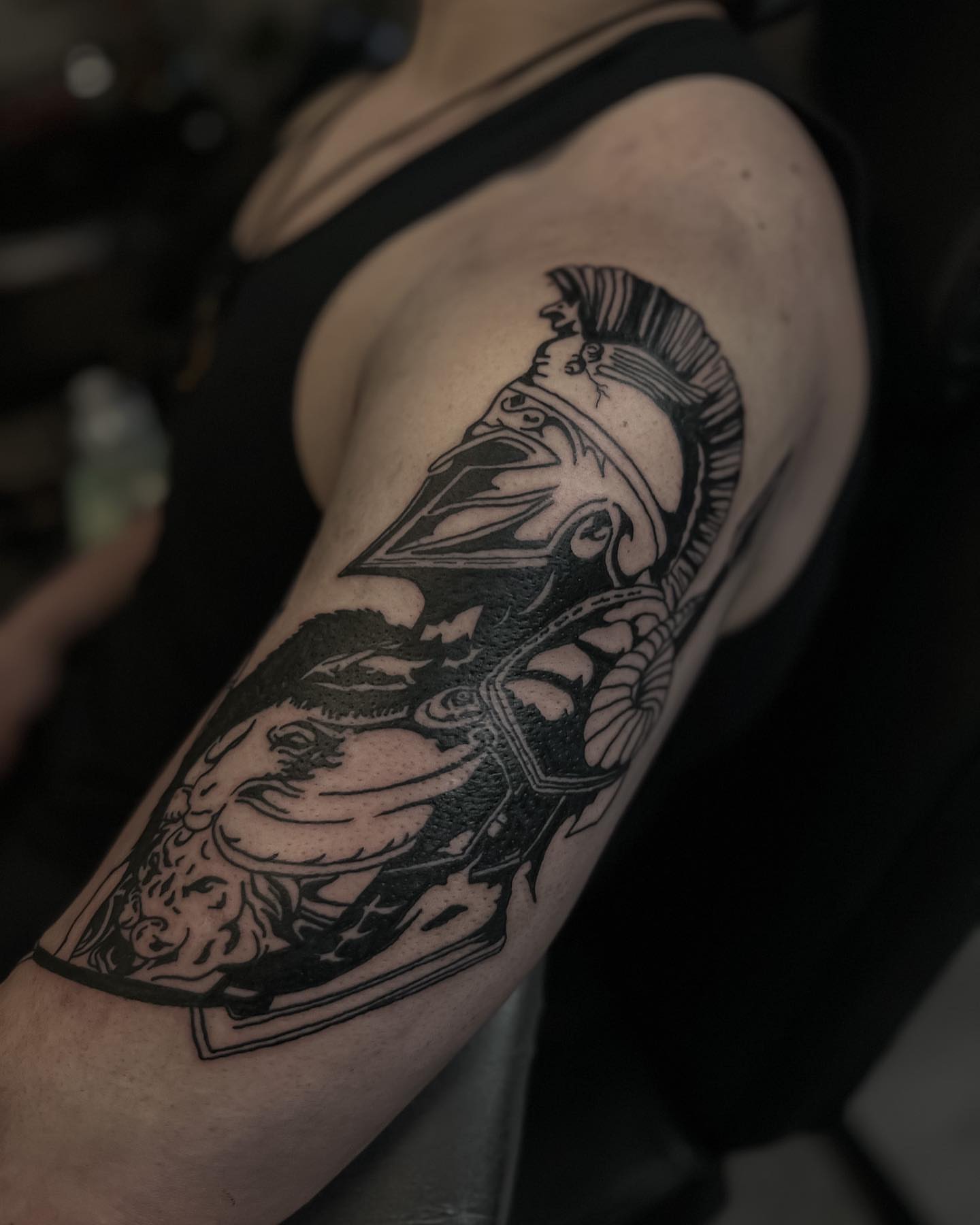 Tattoo by @blackworkbenz — black_and_grey