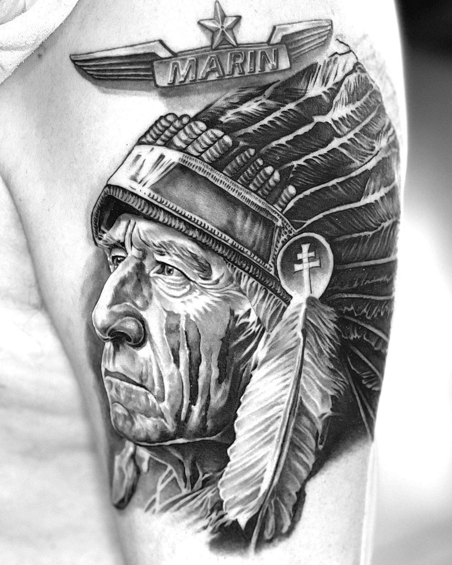 Tattoo by @ibanez773 — black_and_grey, realism