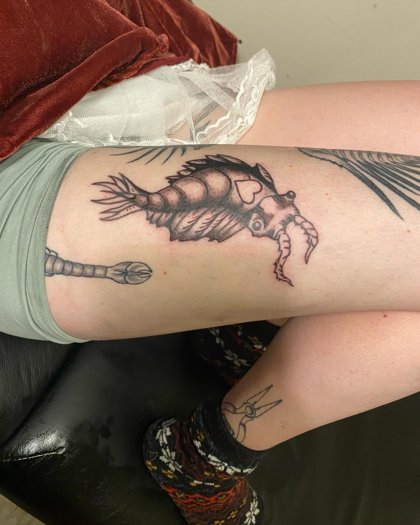 Tattoo by @littleblackdogtattoo — black_and_grey