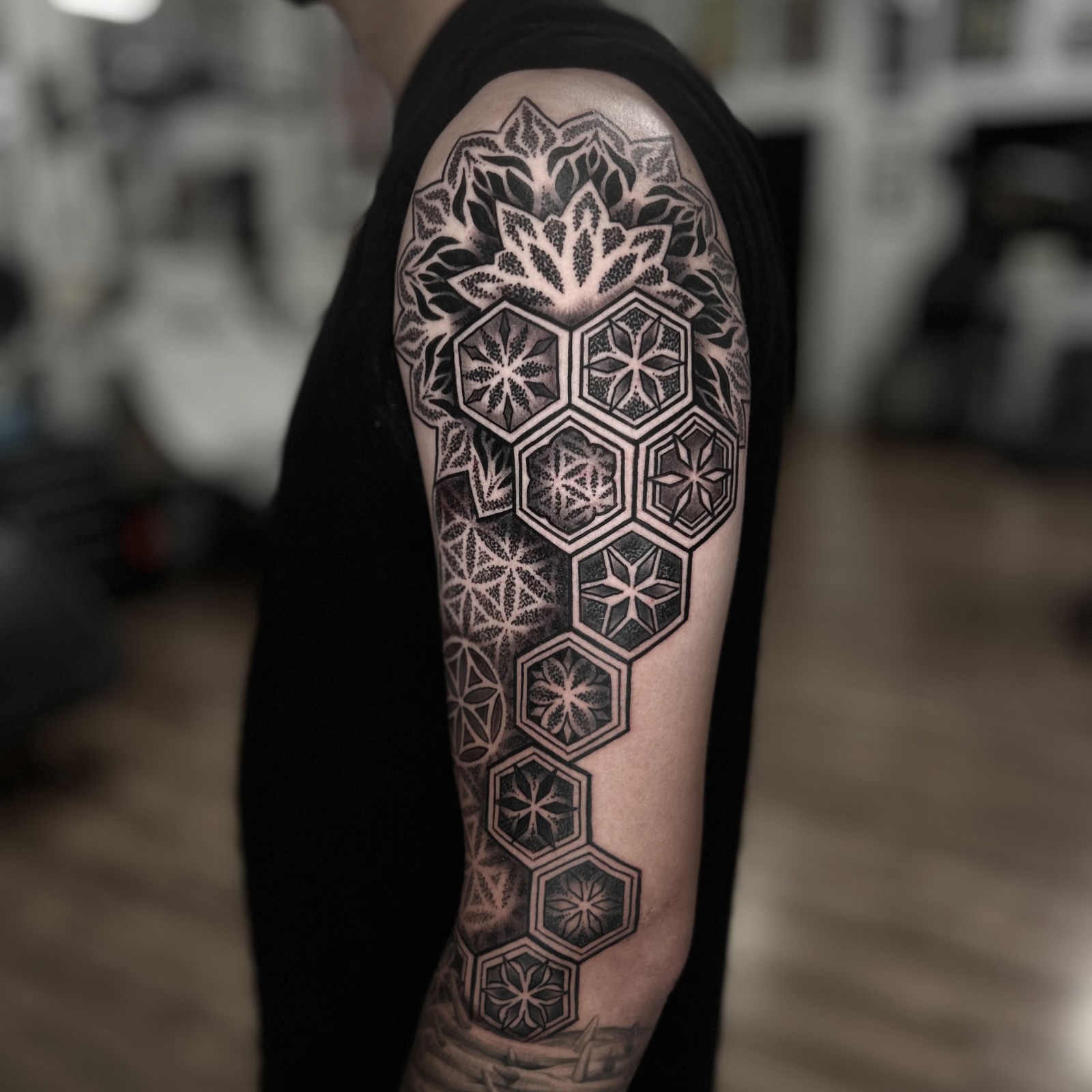 Tattoo by @ericharetattoo — geometric