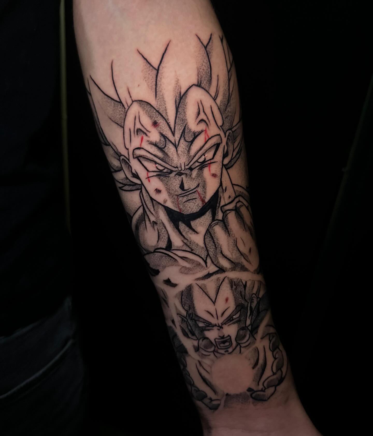 Tattoo by @myink.giingii — dotwork, anime