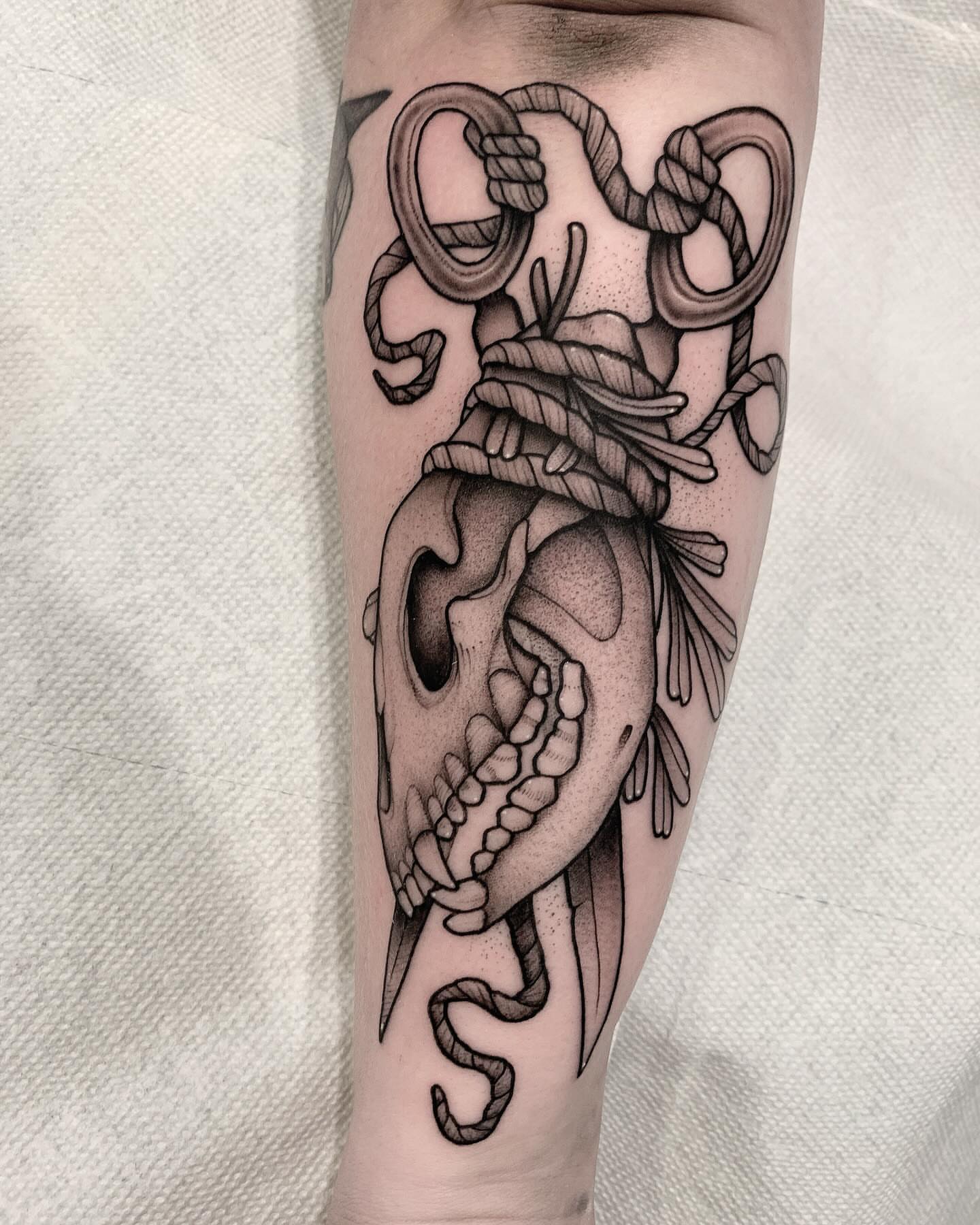 Tattoo by @feraleyes — black_and_grey, realism