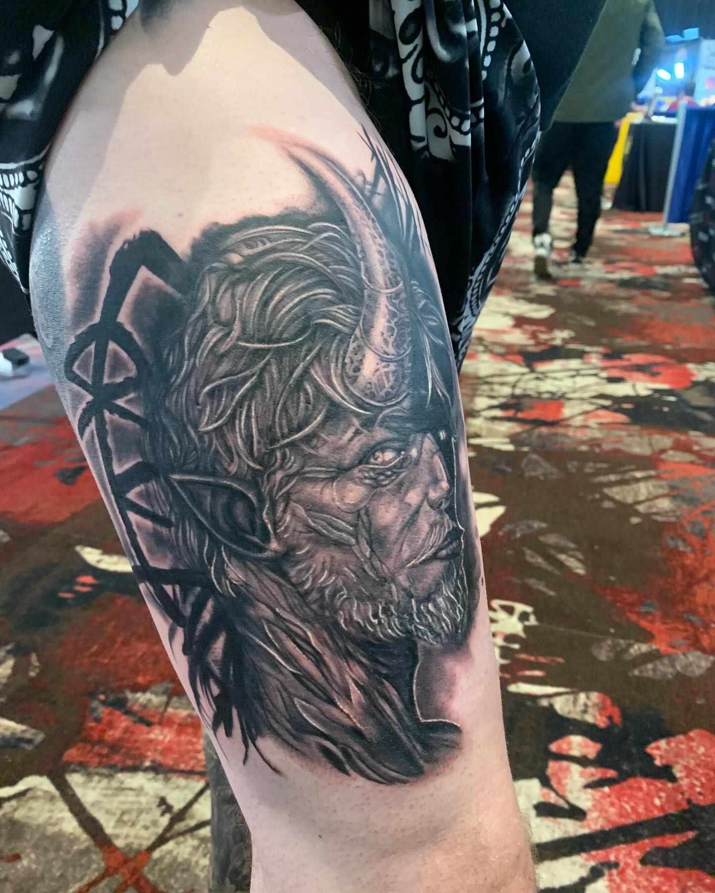 Viking warrior realism tattoo on the forearm by Nathan Froehlich