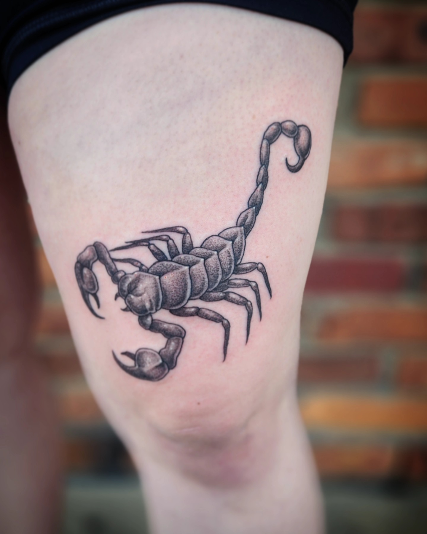Tattoo by @ladymonsterfacetattoos — black_and_grey