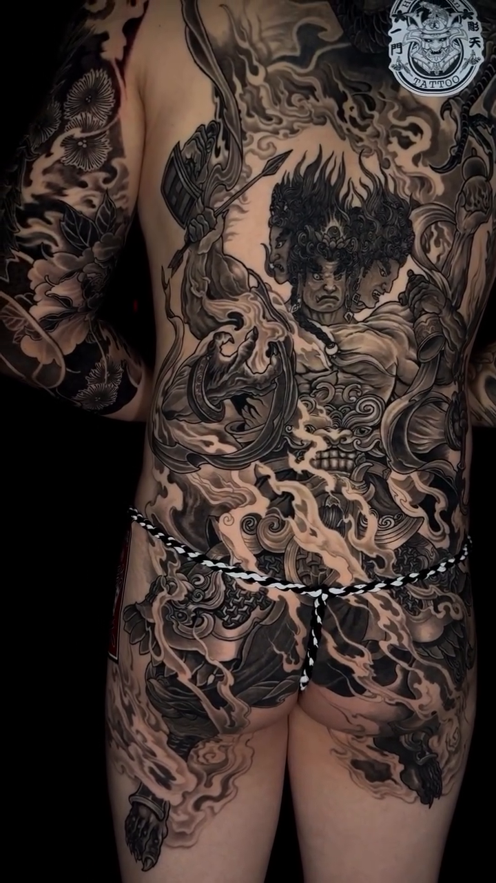 Tattoo by @tiantattooart — japanese_irezumi, black_and_grey