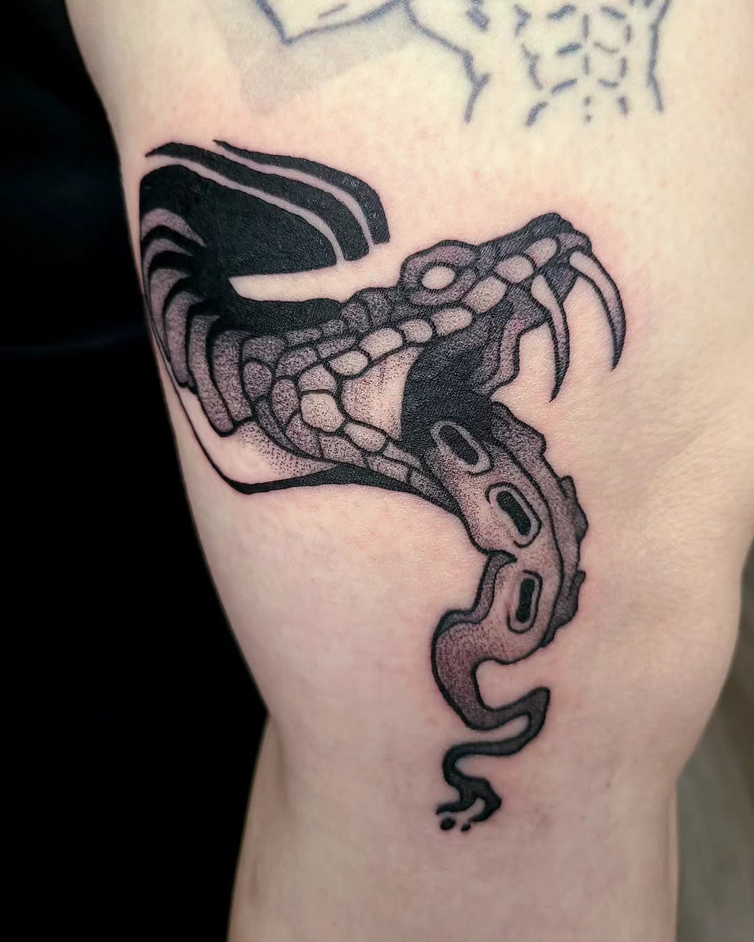 Tattoo by @makaylaawaffle — blackwork, dotwork