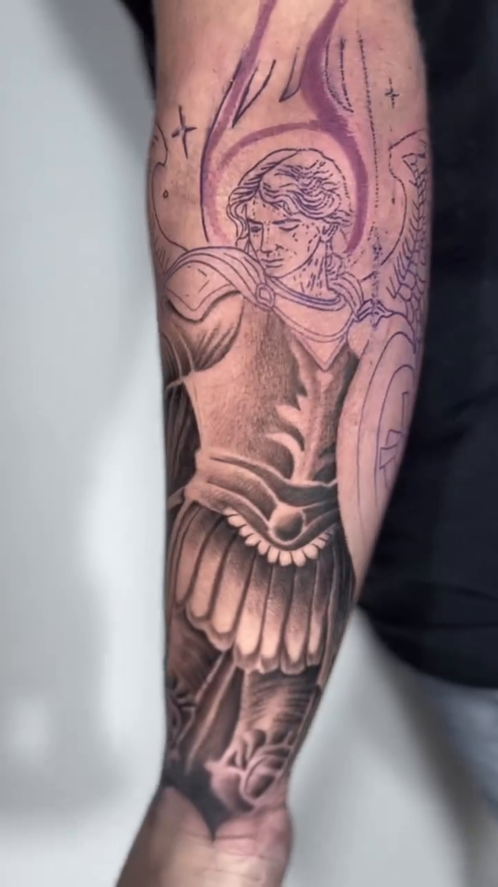 Archangel Michael realism tattoo by Clayderman