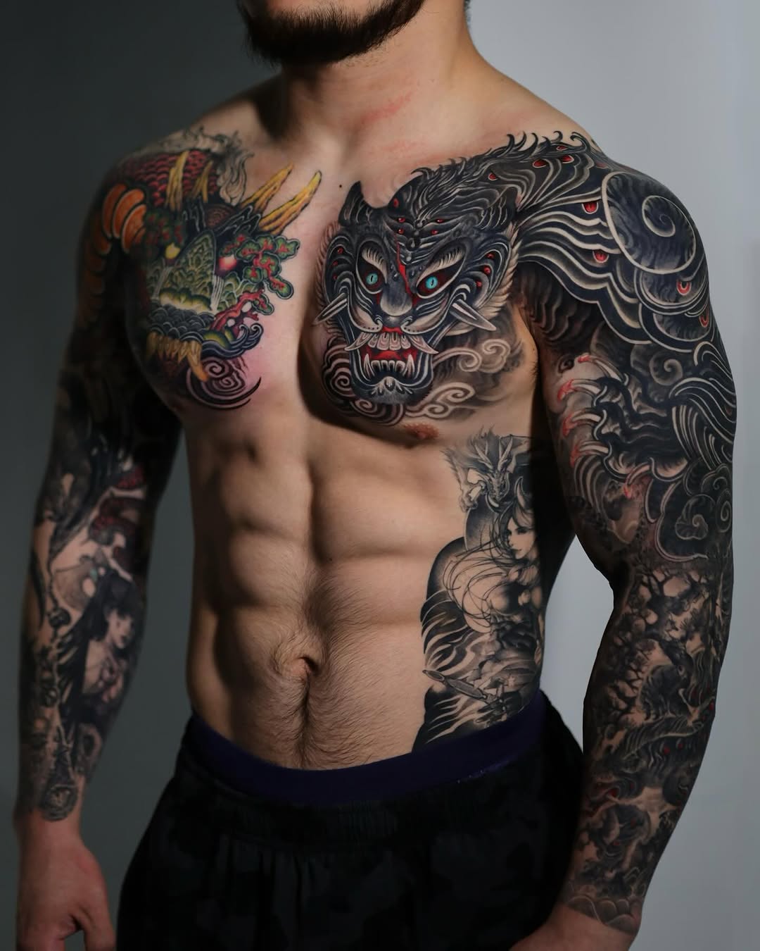 Tattoo by @greedorbs — japanese_irezumi, black_and_grey