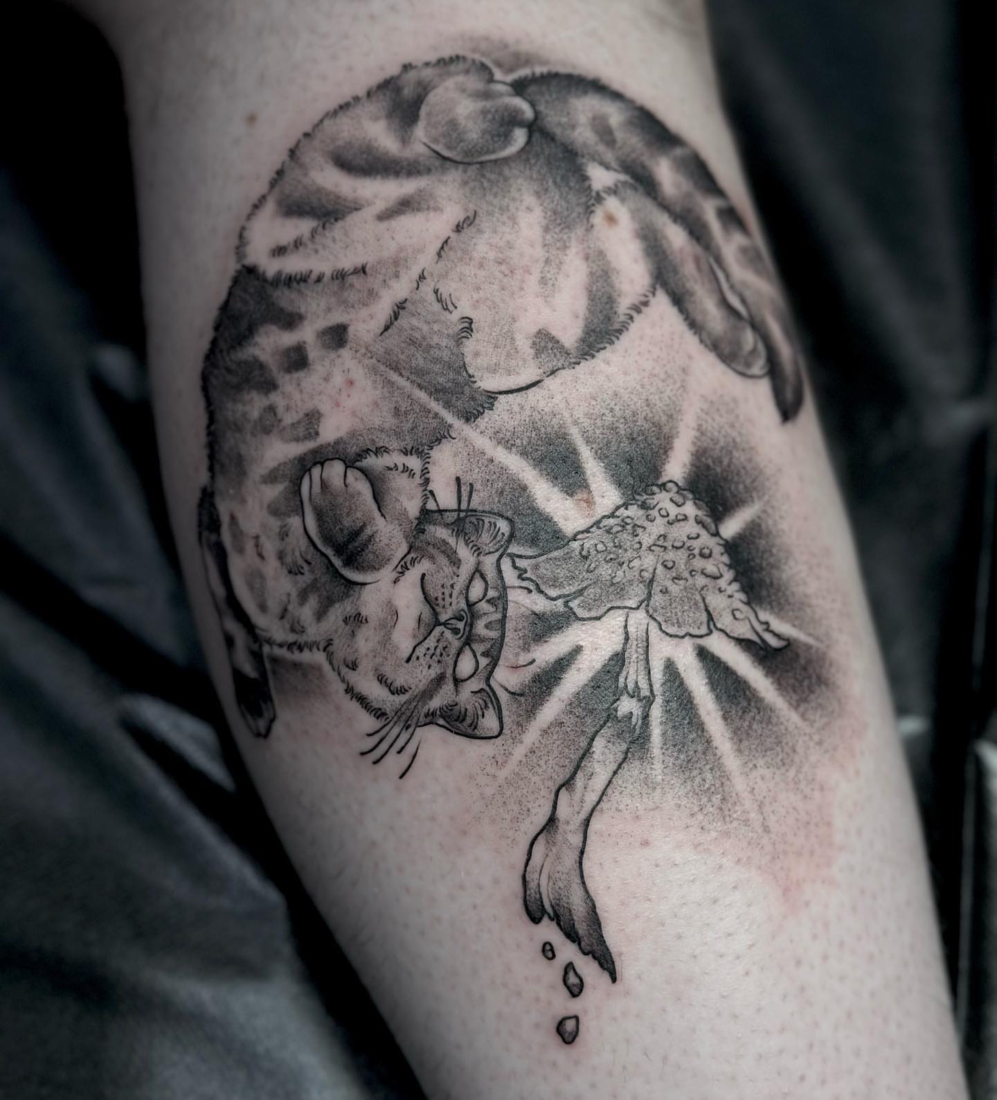 Tattoo by @shriekingpossum — black_and_grey, realism