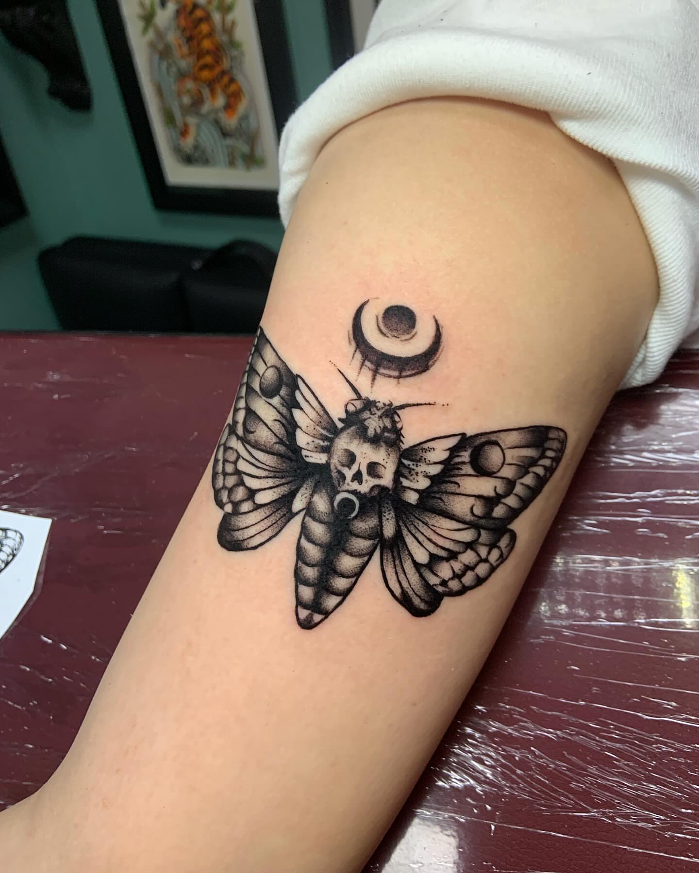 Tattoo by @tattoomike17 — black_and_grey, dotwork
