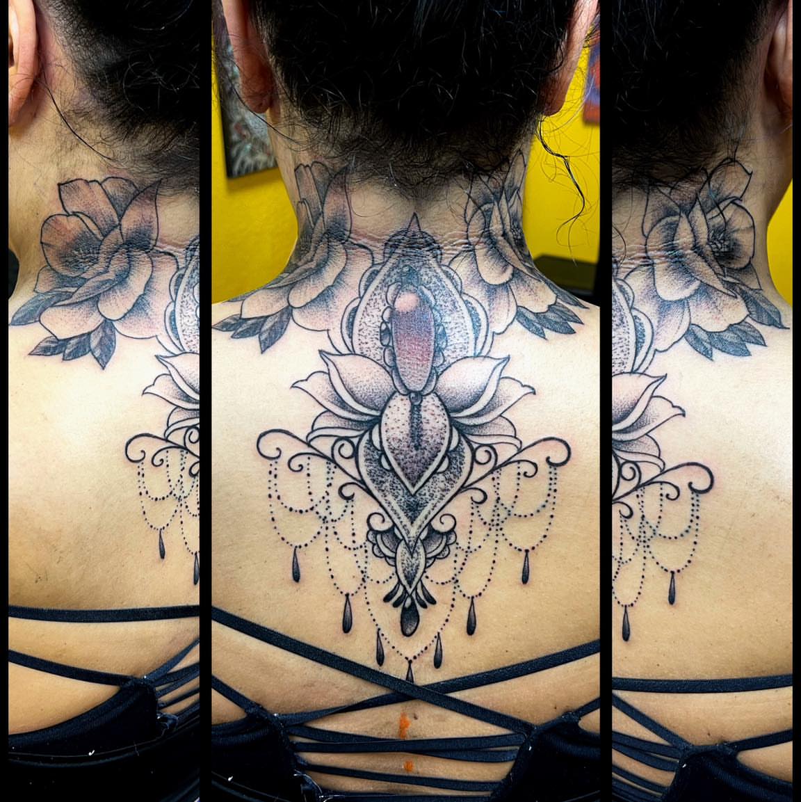 Tattoo by @famous77 — dotwork, ornamental