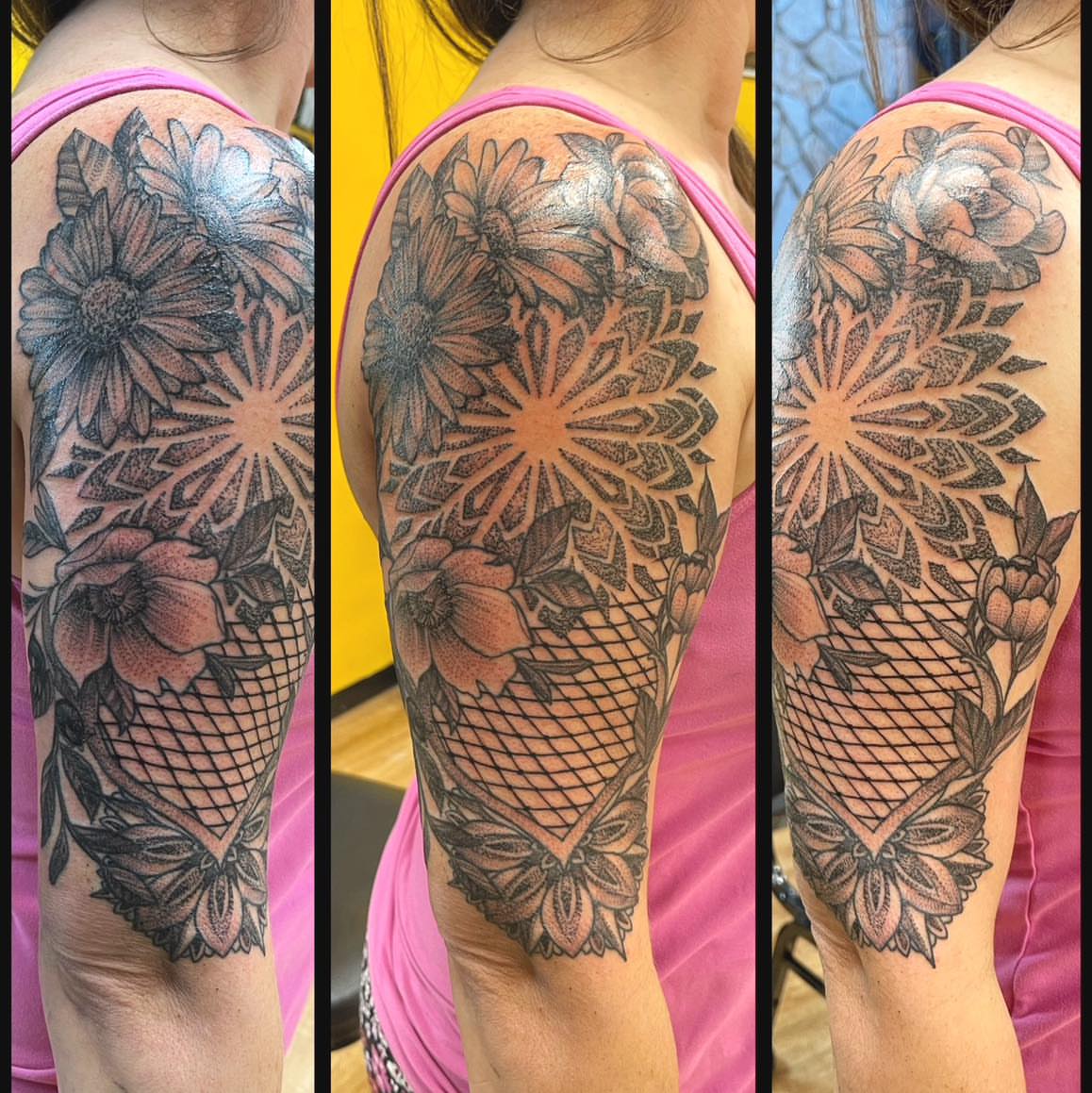 Tattoo by @famous77 — black_and_grey, geometric