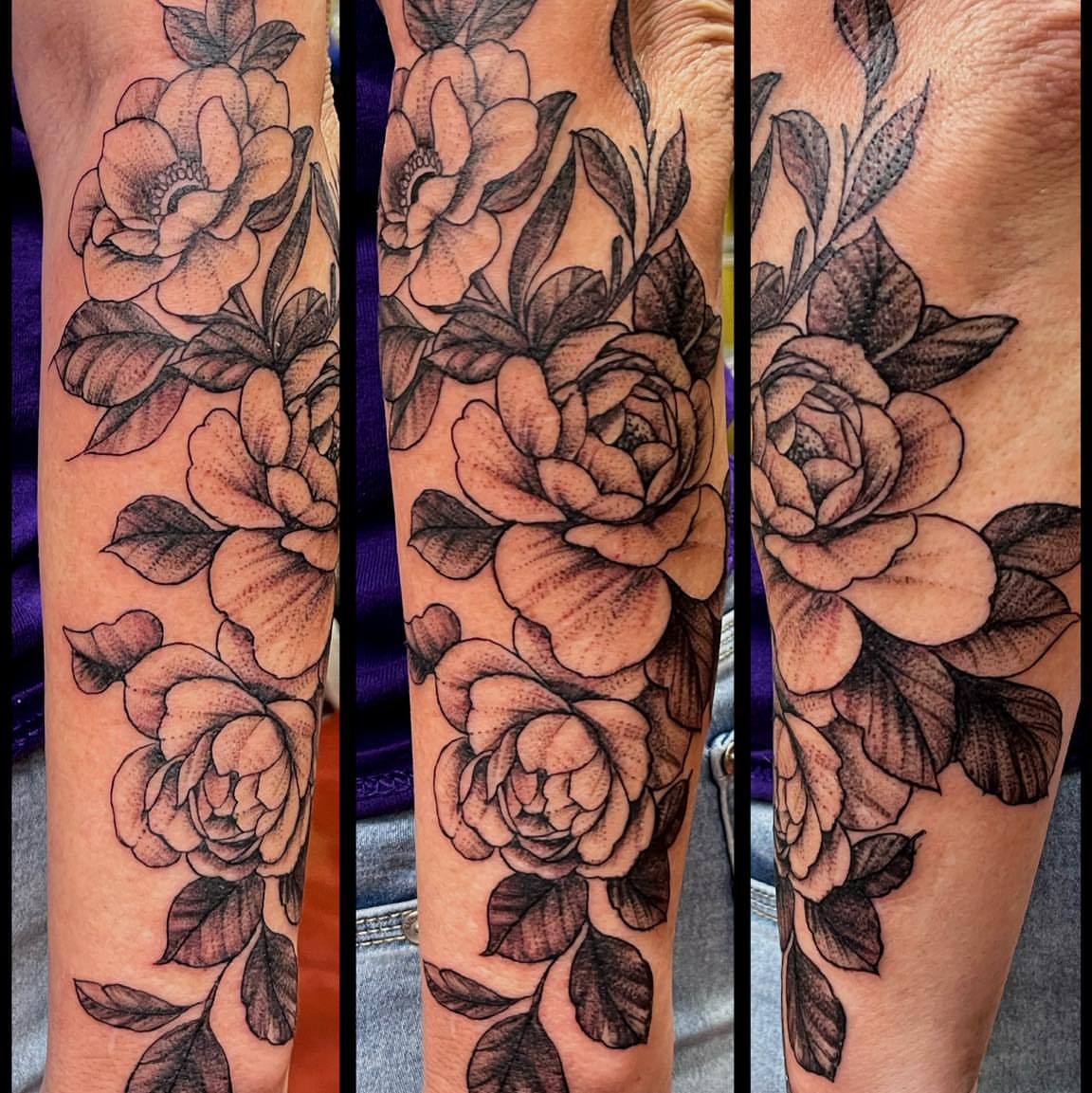 Tattoo by @famous77 — black_and_grey