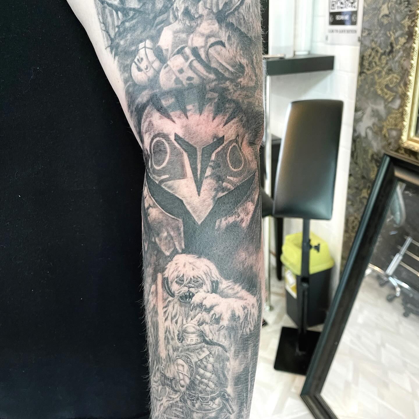 Tattoo by @emmarainetattoo — black_and_grey, realism
