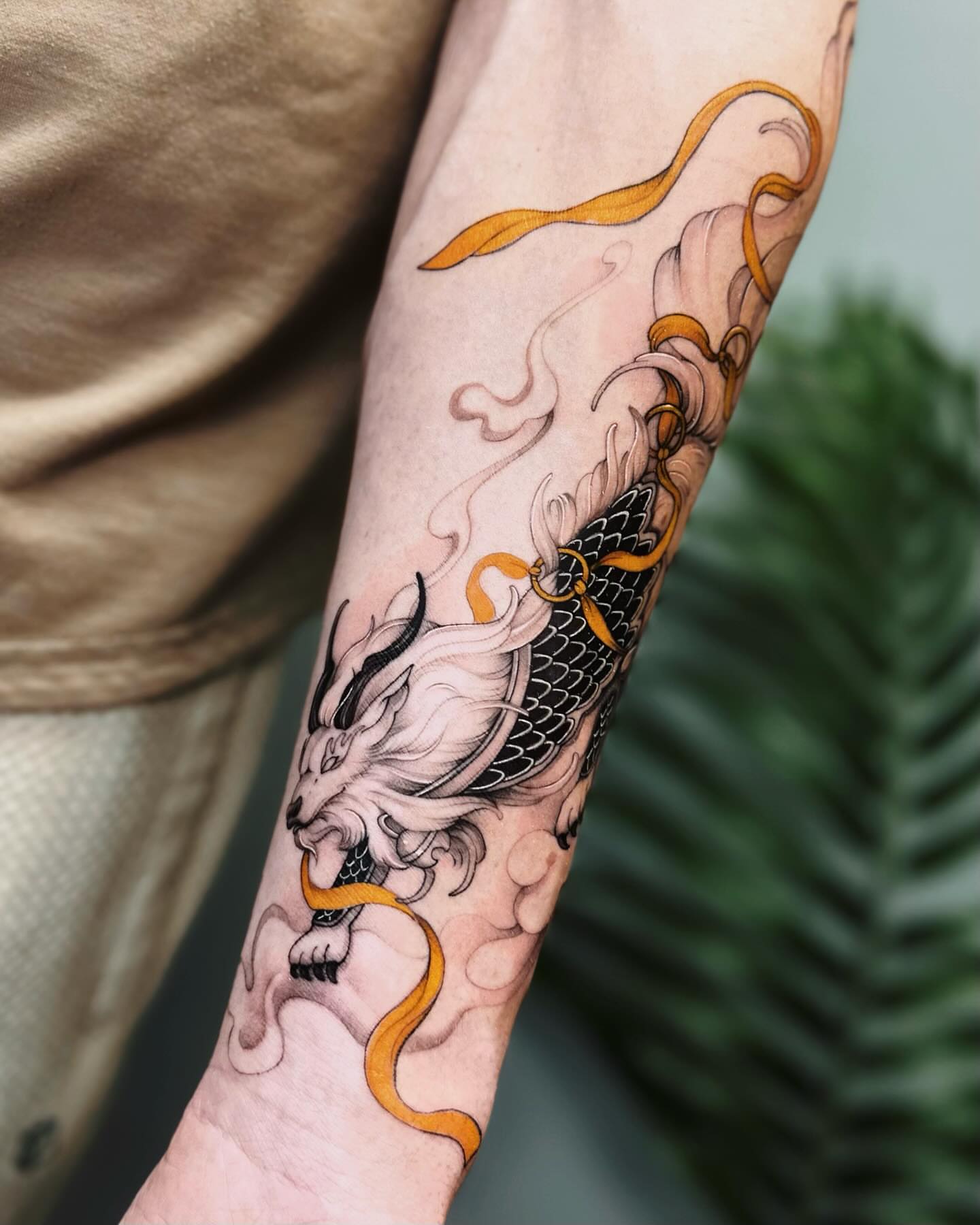 Dragon japanese irezumi tattoo on the forearm by Angel