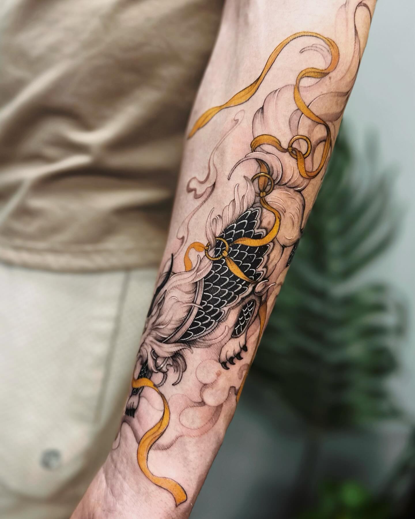 Dragon japanese irezumi tattoo on the forearm by Angel