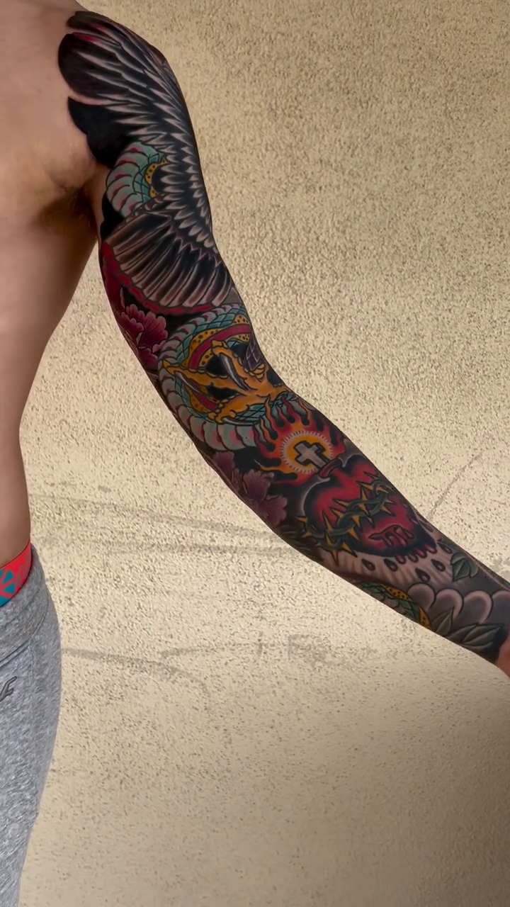 Dragon and phoenix sleeve japanese irezumi tattoo by Kayle Leogrande