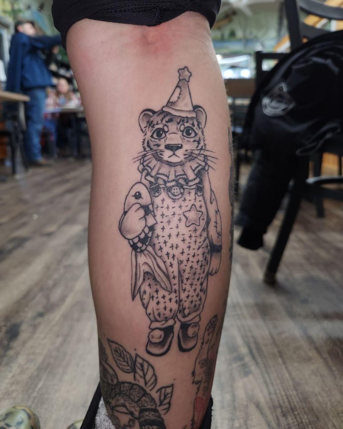 Tattoo by @lethaltearstattoo — black_and_grey