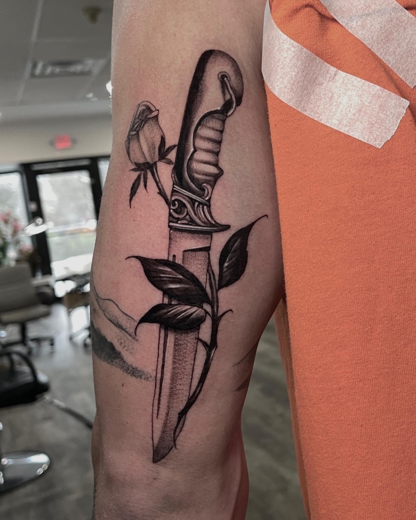 Tattoo by @morrisontattooer — black_and_grey, dotwork