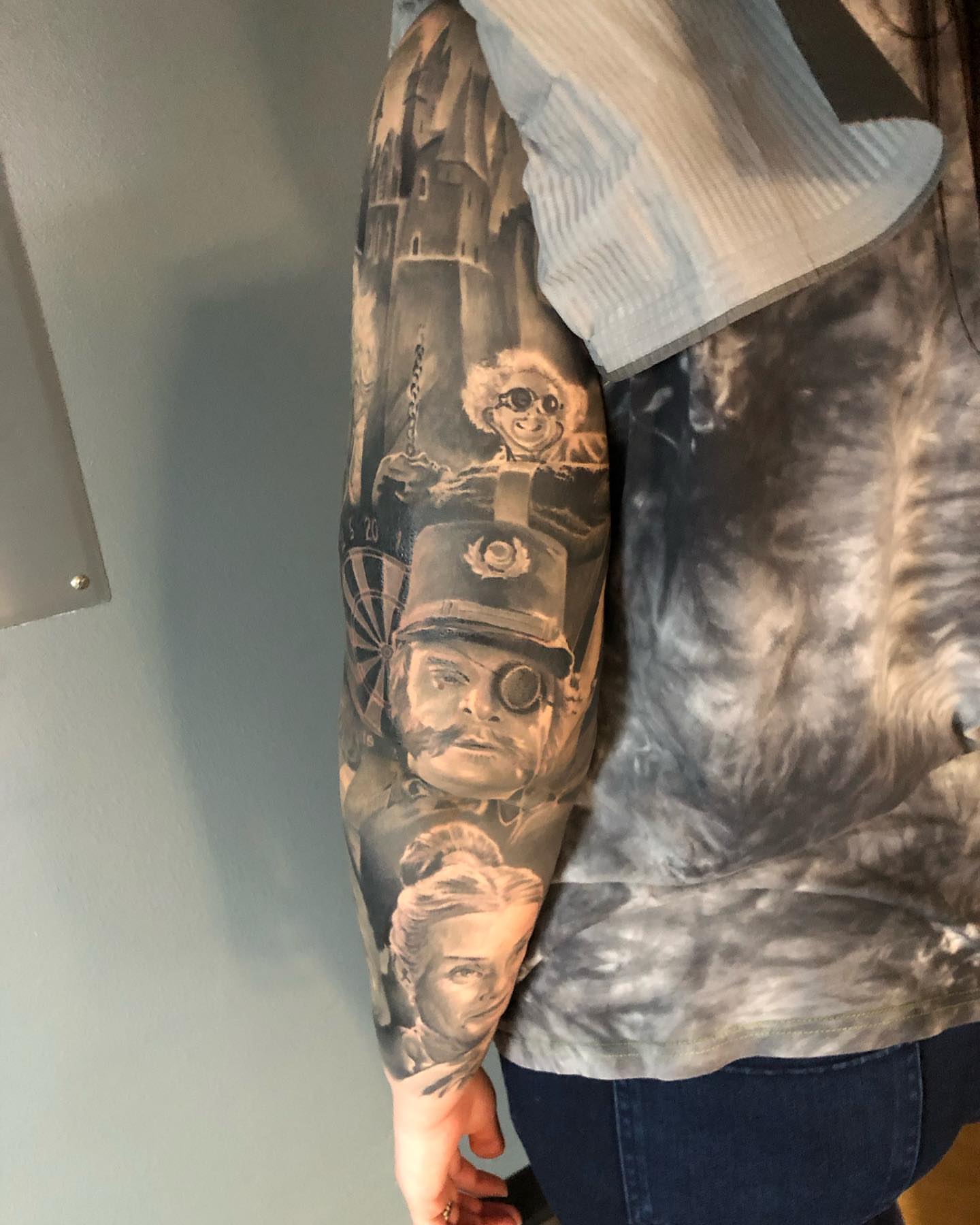 Tattoo by @davehandlebarclarke — black_and_grey, realism