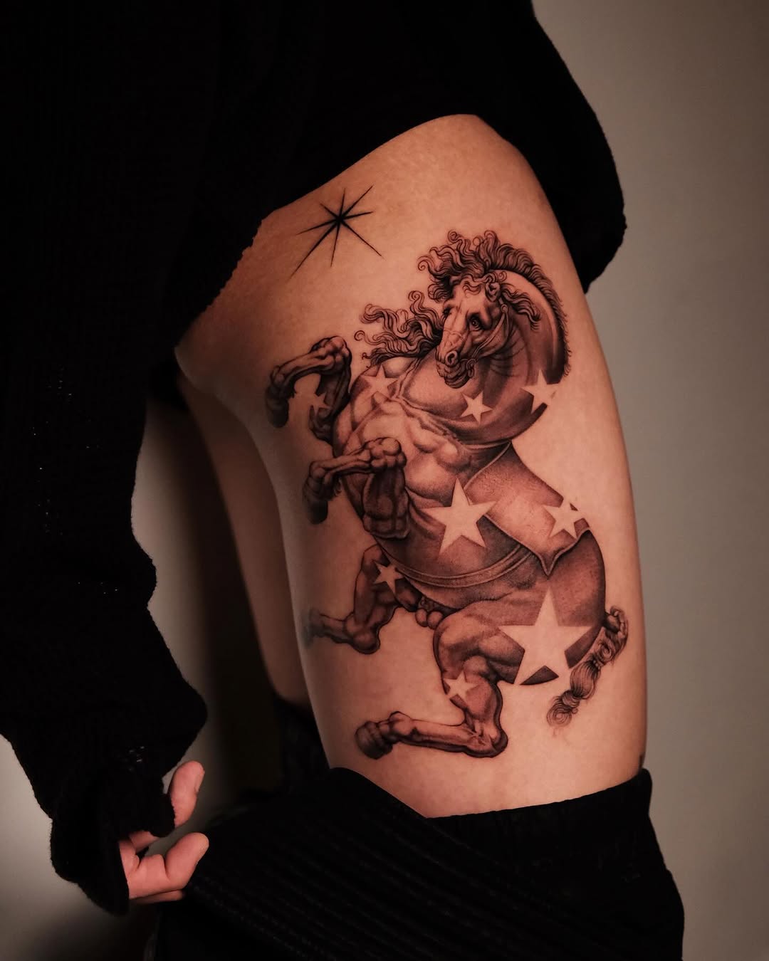 Tattoo by @a_youngg_____ β realism, black_and_grey