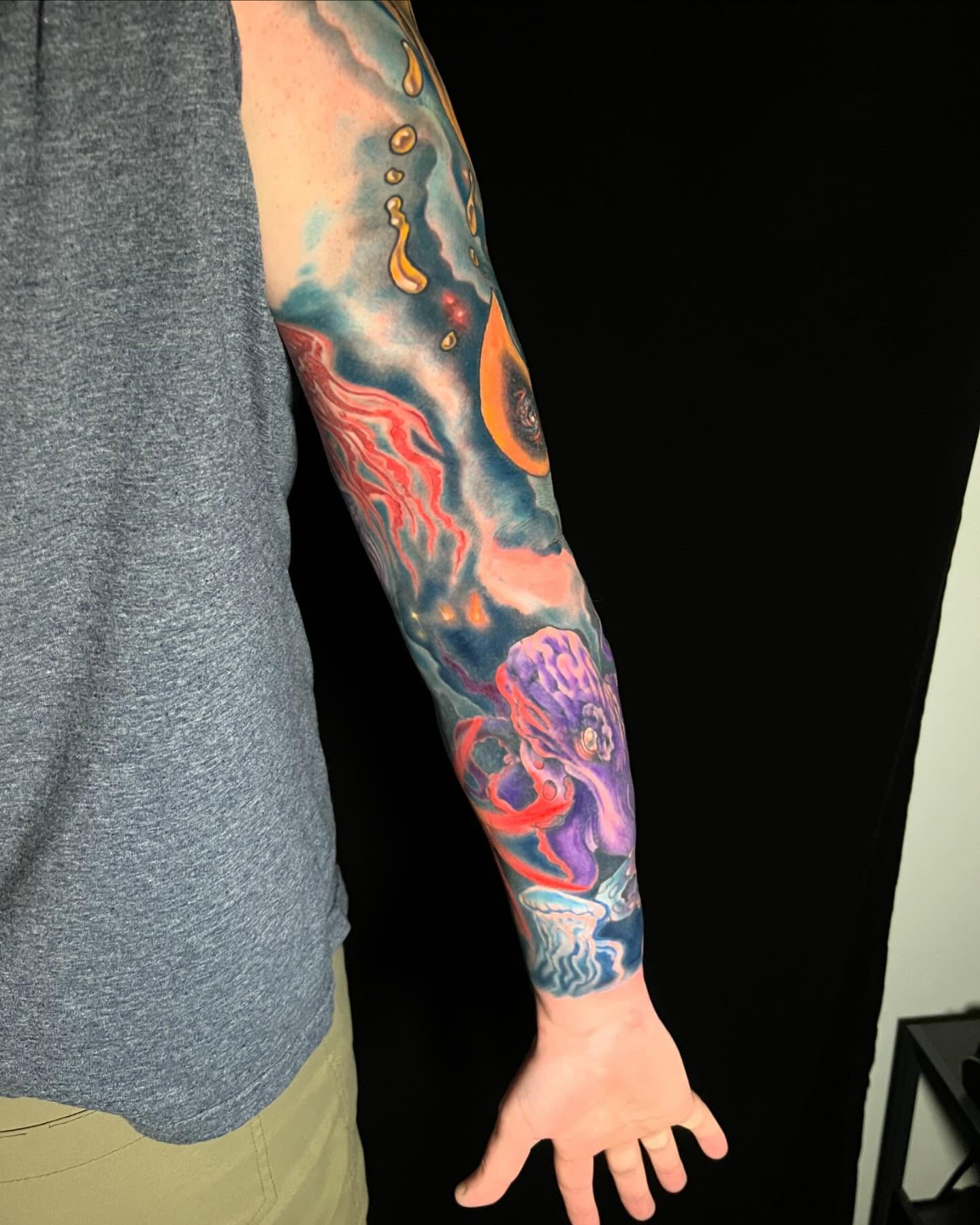 Tattoo by @skerrybrownie — dotwork, surrealism