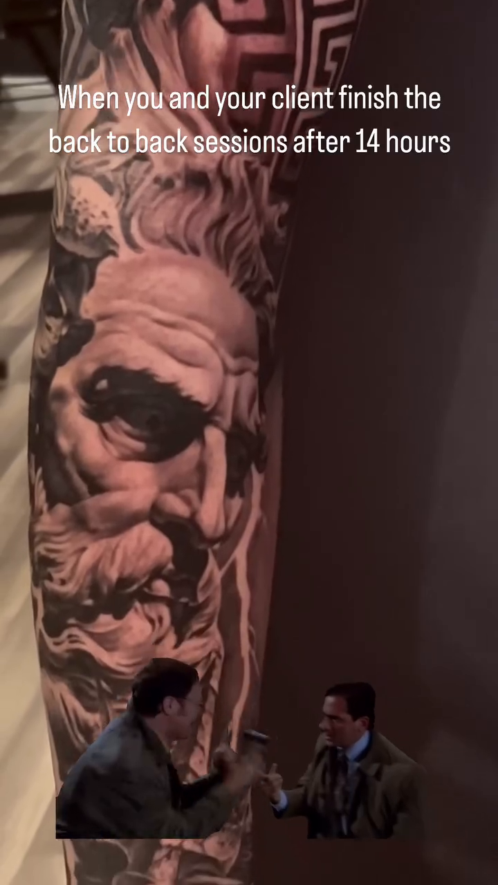 Bust of a Greek god realism tattoo by Bailey Hancock