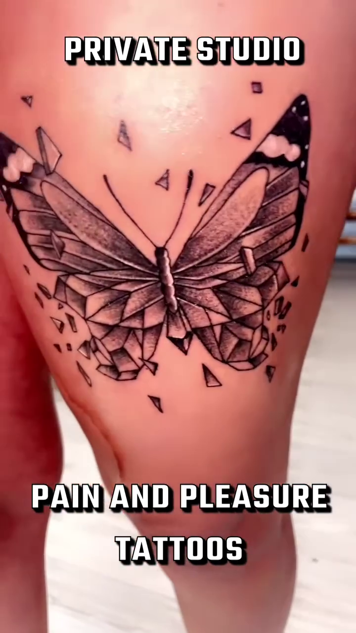 Butterfly geometric tattoo by Bryant Ramirez
