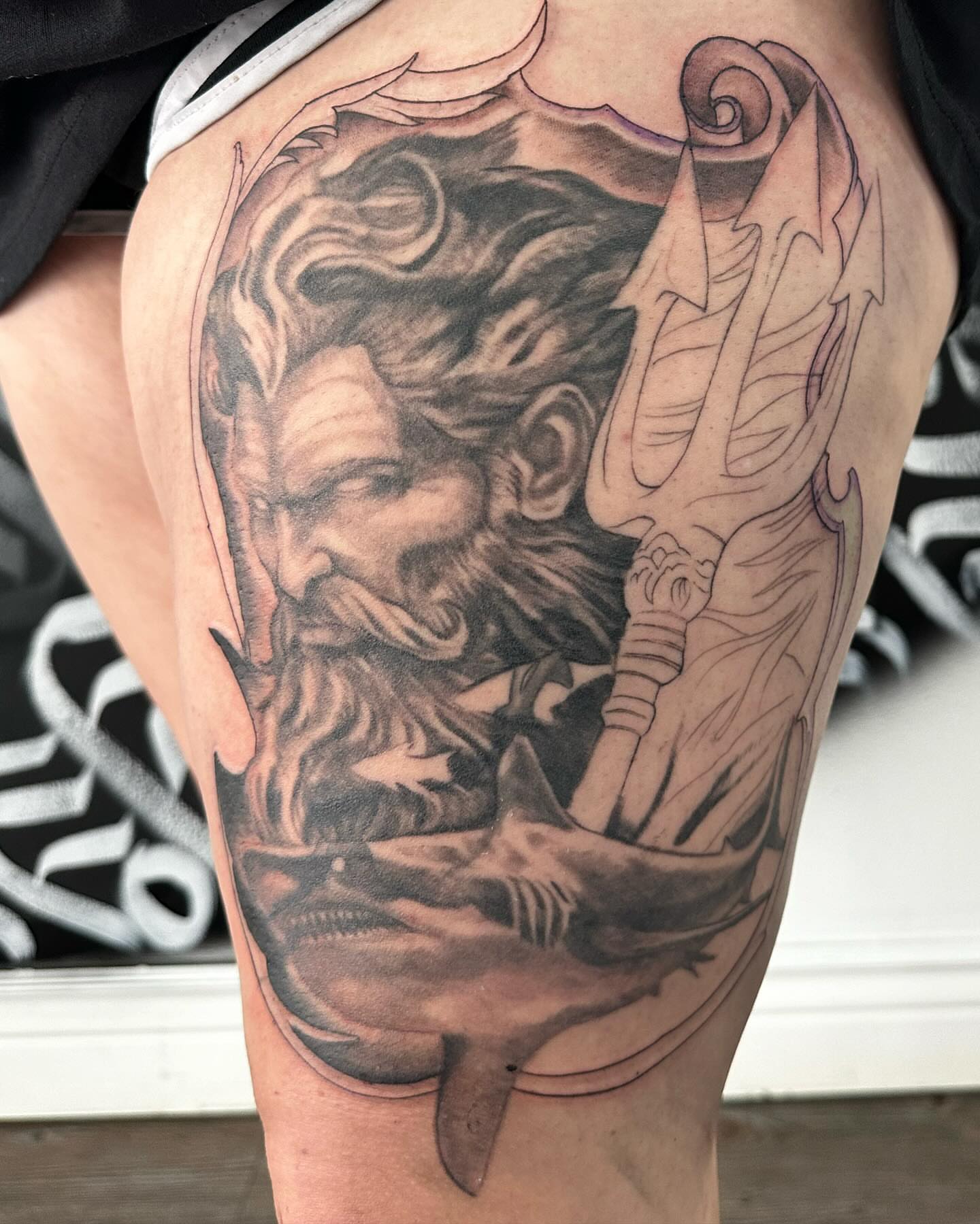 Tattoo by @artworkbyreece — black_and_grey, realism