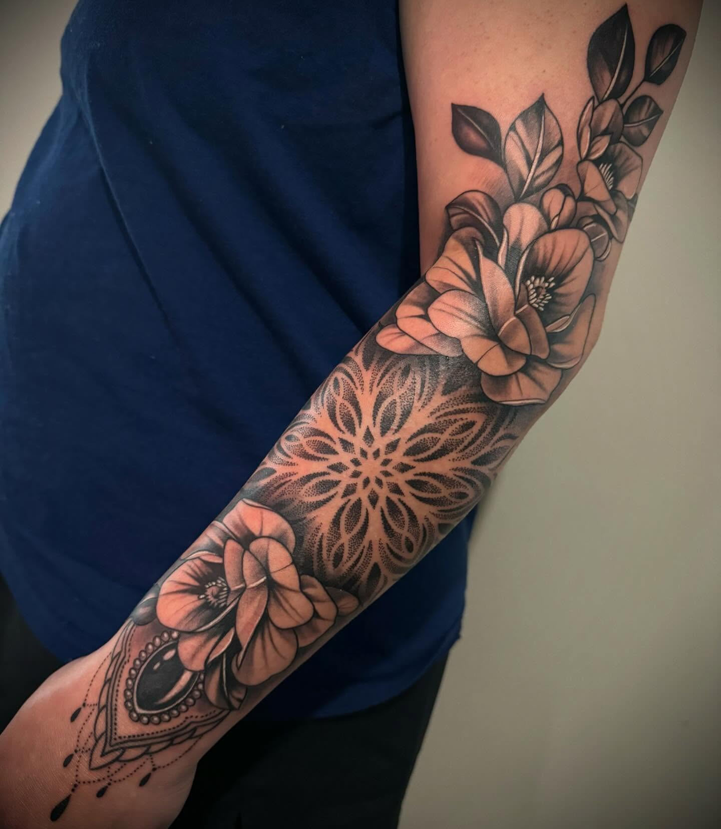 Tattoo by @mcglonetattoos — dotwork, realism