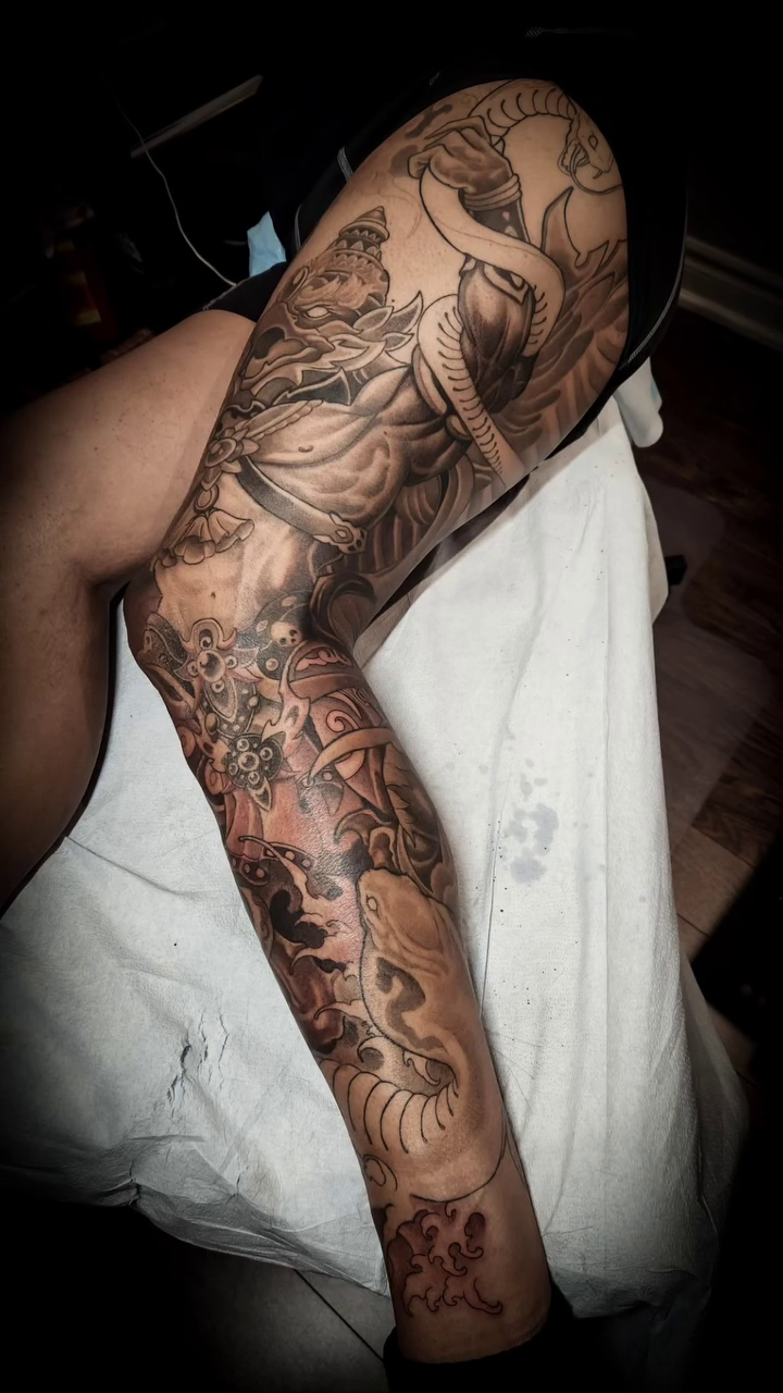 Tattoo by @artofsteve — japanese_irezumi, black_and_grey