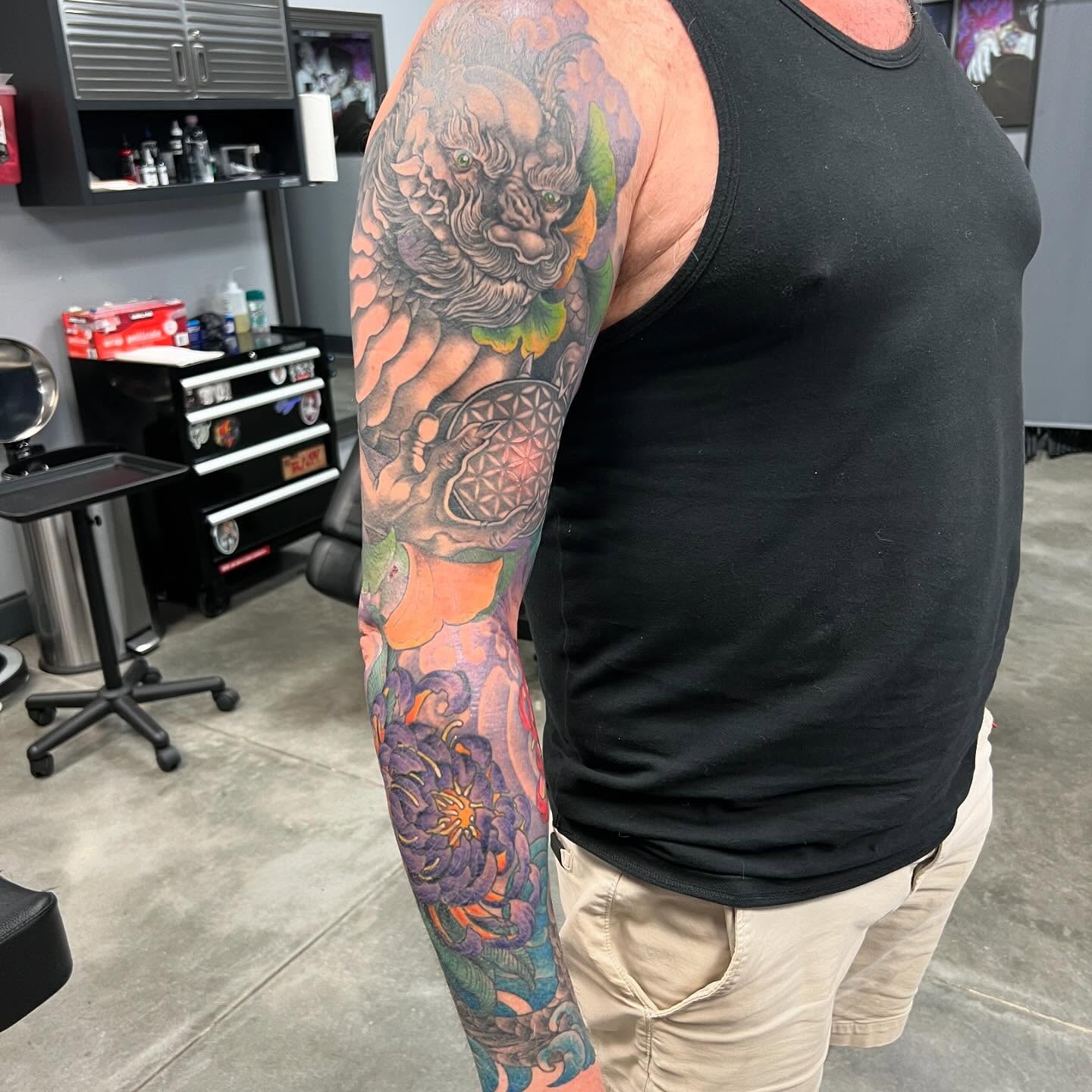 Tattoo by @skerrybrownie — american_traditional, dotwork