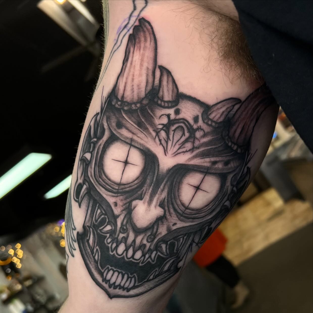 Tattoo by @theclovengnome — black_and_grey, realism